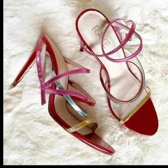 Sale Revole Raye Metallic Wraparound Sandal Heel - Picture 3 of 9